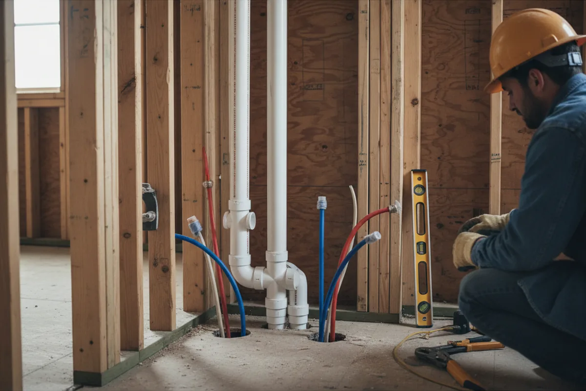 Drain and supply rough-in during Garbage Disposal Repair in Fort Duchesne