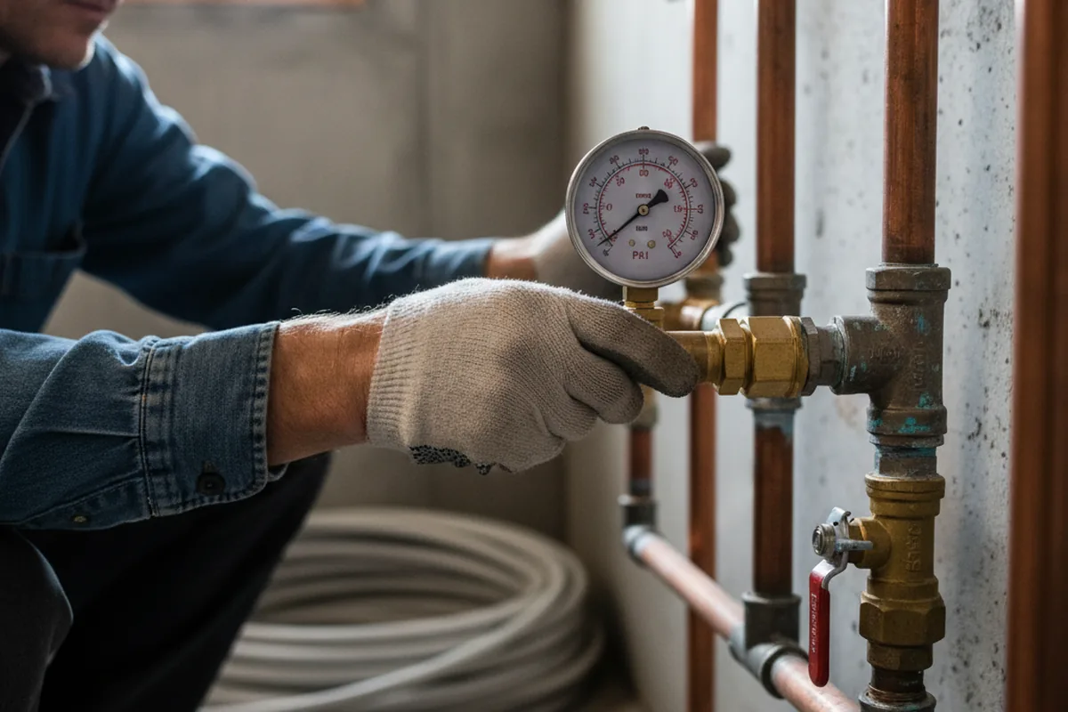 Pressure testing a repaired line during Water Line Repair in Fort Duchesne